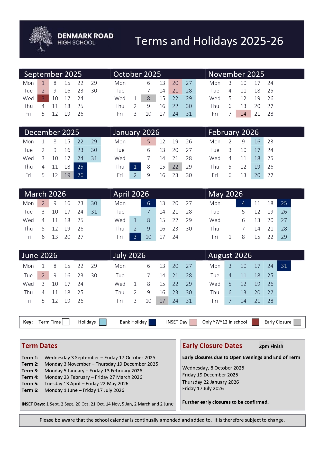 2025 2026 Term Dates   Denmark Road High School  1 (2) page 0001